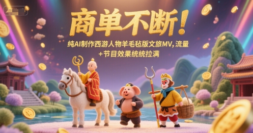 商单不断！纯AI制作西游人物羊毛毡版文旅MV，流量+节目效果统统拉满-来友网创
