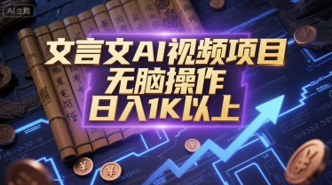 文言文AI视频项目，无脑操作，日入1K以上-来友网创
