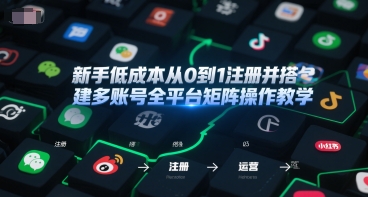 新手低成本从0到1注册并搭建多账号全平台矩阵操作教学，手机号-邮箱-IP-工具-来友网创