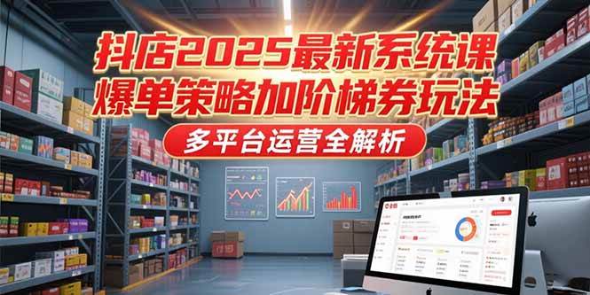 （15214期）抖店2025最新系统课，爆单策略加阶梯券玩法，多平台运营全解析-来友网创