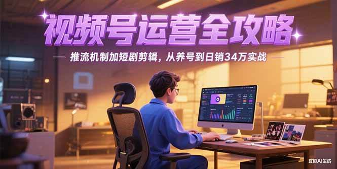 （15217期）2025视频号运营全攻略，推流机制加短剧剪辑，从养号到日销34万实战-来友网创