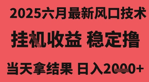 2025六月最新风口技术，无人挂G撸礼物，长期稳定 一个小时收益2k+，小白当天拿结果【揭秘】-来友网创