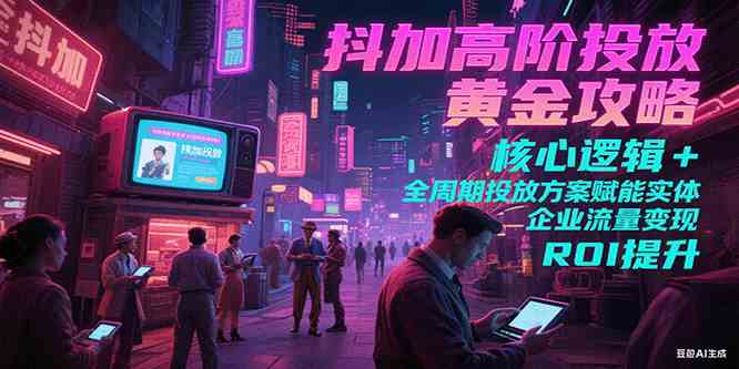 抖加高阶投放黄金攻略：核心逻辑全周期投放方案赋能实体企业流量变现 ROI 提升-来友网创