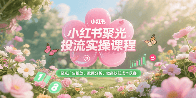 小红书聚光投流实操课程，聚光广告投放、数据分析、做高效低成本获客-来友网创