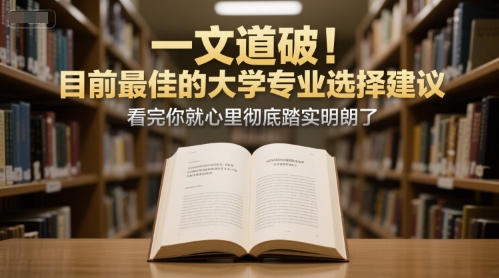 付费文章：一文道破！目前最佳的大学专业选择建议，看完你就心里彻底踏实明朗了-来友网创