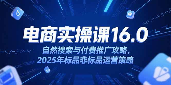 （15262期）淘宝电商运营课16.0，自然搜索与付费推广攻略，2025年标品非标品运营策略-来友网创
