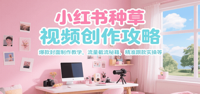 小红书种草视频创作攻略，爆款封面制作教学 ，流量截流秘籍 ，精准跟款实操等-来友网创