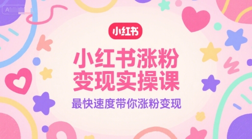 小红书涨粉变现实操课，最快速度带你涨粉变现-来友网创