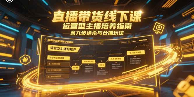 （15281期）直播带货线下课，运营型主播培养指南，含九步绝杀与仓播玩法-来友网创
