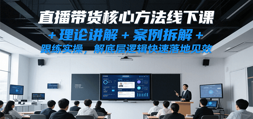 直播带货核心方法线下课，理论讲解+案例拆解+跟练实操，解底层逻辑快速落地见效-来友网创