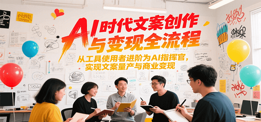 AI时代文案创作与变现全流程，从工具使用者进阶为AI指挥官，实现文案量产与商业变现-来友网创