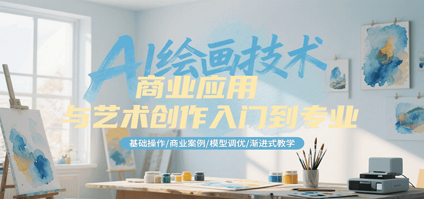 AI绘画技术商业应用与艺术创作入门到专业，基础操作/商业案例/模型调优/渐进式教学-来友网创