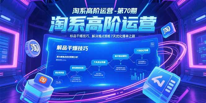 （15307期）淘系高阶运营-第70期，标品干爆技巧，解决难点策略，大佬操盘方法-来友网创