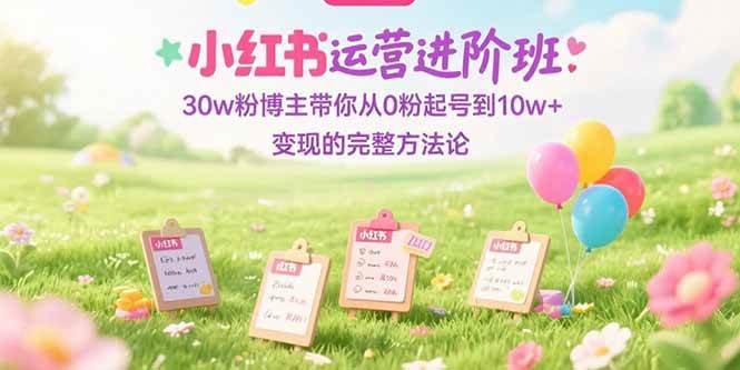 （15318期）小红书运营进阶班：30w粉博主带你从0粉起号到10w+变现的完整方法论-来友网创