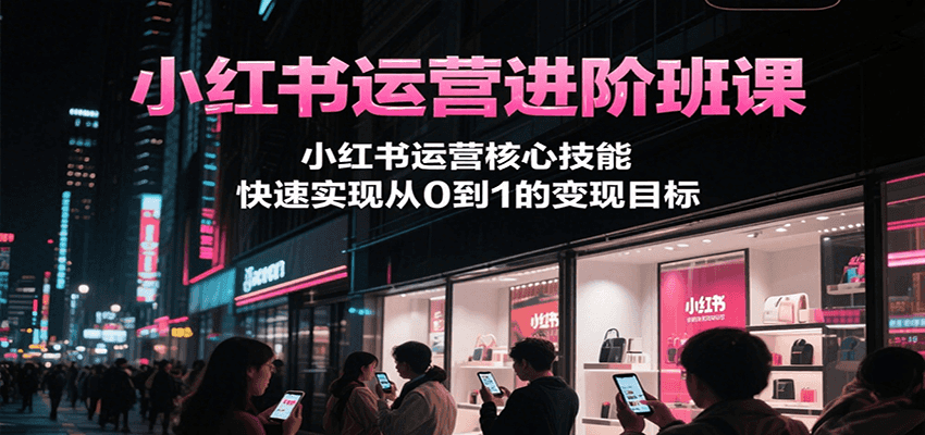 小红书运营进阶班课，小红书运营核心技能，快速实现从0到1的变现目标-来友网创