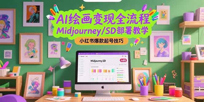 （15324期）AI绘画变现全流程，Midjourney/SD部署教学，小红书爆款起号技巧-来友网创