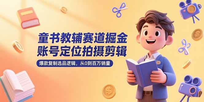 （15326期）童书教辅赛道掘金，账号定位拍摄剪辑，爆款复制选品逻辑，从0到百万销量-来友网创