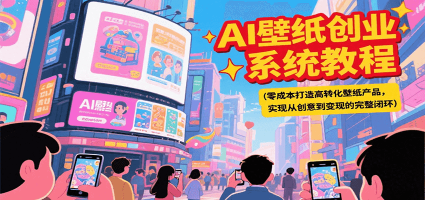 AI壁纸创业系统教程，零成本打造高转化壁纸产品，实现从创意到变现的完整闭环-来友网创