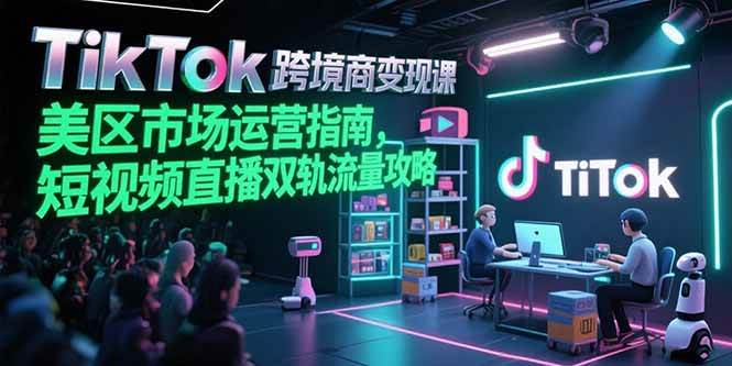 （15344期）TikTok跨境电商变现课，美区市场运营指南，短视频直播双轨流量攻略-来友网创