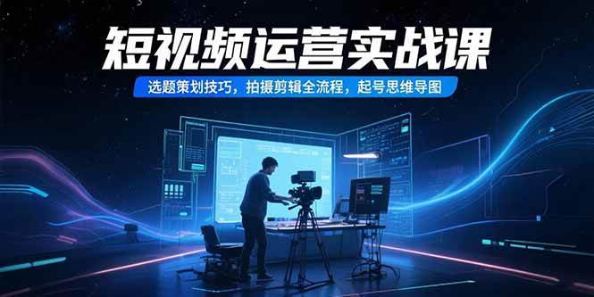 （15375期）短视频运营实战课，选题策划技巧，拍摄剪辑全流程，起号思维导图-来友网创