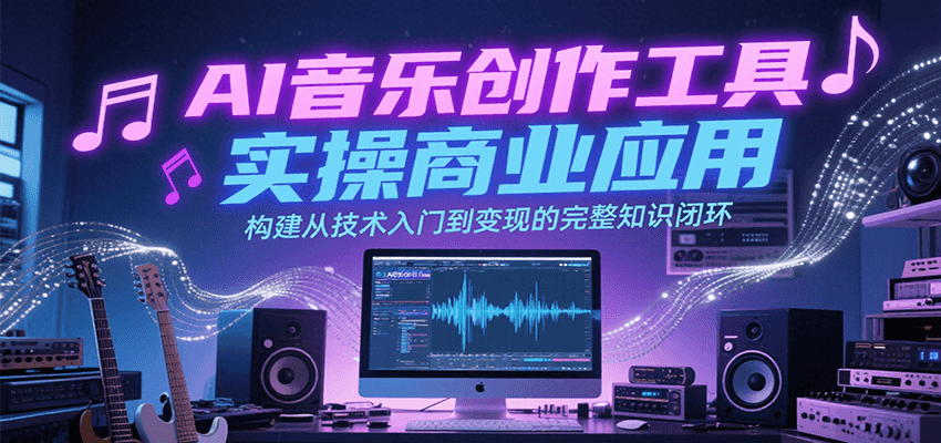 AI音乐创作工具实操商业应用，构建从技术入门到变现的完整知识闭环-来友网创