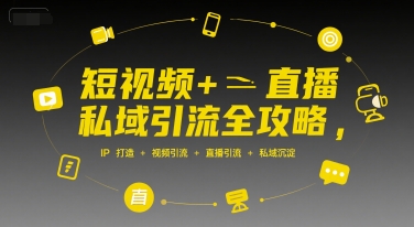 短视频+直播私域引流全攻略，IP打造 +视频引流 +直播引流 +私域沉淀-来友网创