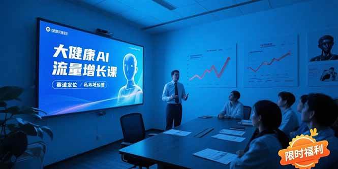（15396期）大健康AI流量增长课，赛道定位方法论，AI数字人内容生产，私域转化运营…-来友网创