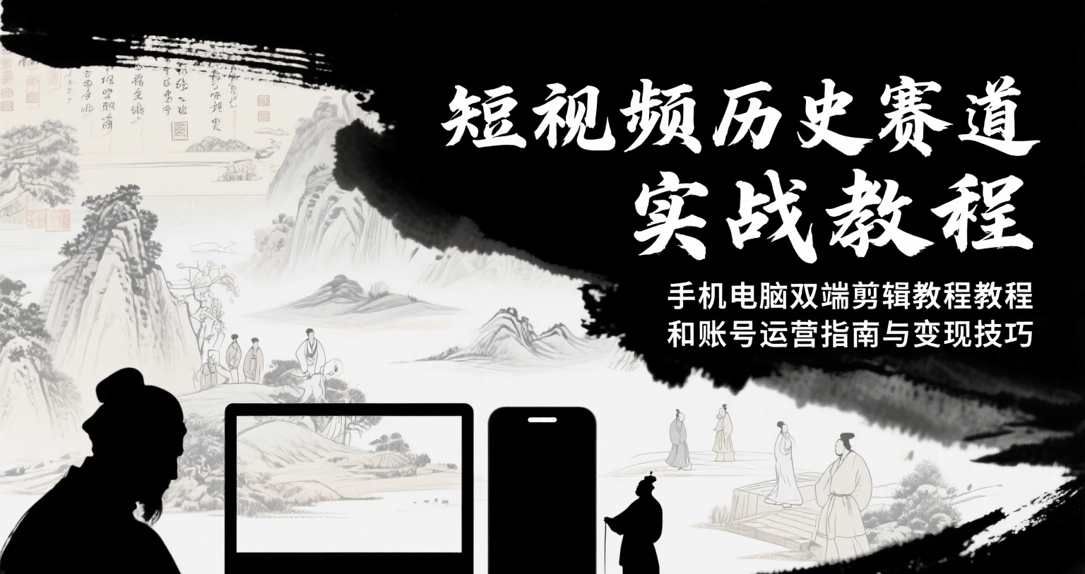 短视频历史赛道实战教程，手机电脑双端剪辑教程和账号运营指南与变现技巧-来友网创
