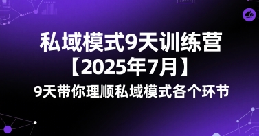 私域模式9天训练营【2025年7月】​9天带你理顺私域模式各个环节-来友网创