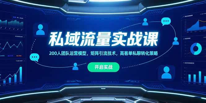 （15403期）私域流量实战课，200人团队运营模型，矩阵引流技术，高客单私聊转化策略-来友网创