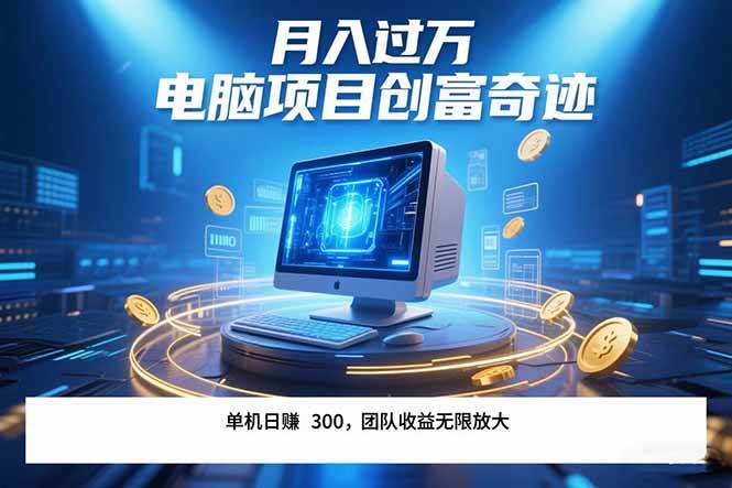 （15405期）最新电脑项目单机每天收益300+  带有团队管道收益 可无限放大 月入过万…-来友网创