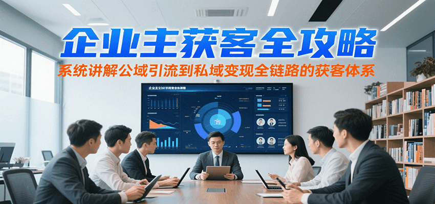 企业主获客全攻略，系统讲解公域引流到私域变现全链路的获客体系-来友网创