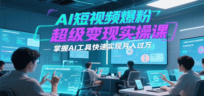 AI短视频爆粉超级变现实操课，掌握AI工具快速实现月入过万-来友网创