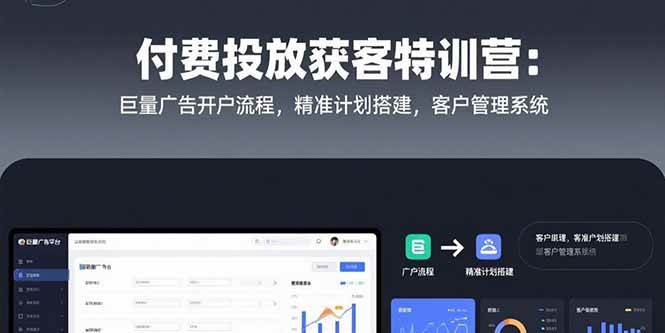 （15426期）付费投放获客特训营：巨量广告开户流程，精准计划搭建，客户管理系统-来友网创