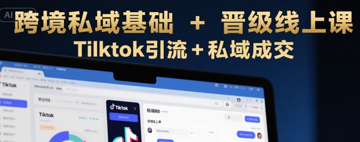 跨境私域基础+晋级线上课，Tilktok引流+私域成交-来友网创