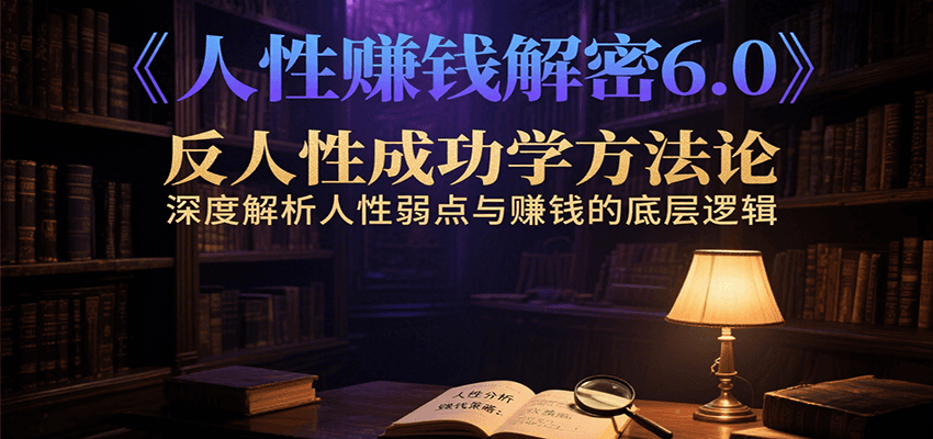 人性赚钱解密6.0，反人性成功学方法论，深度解析人性弱点与赚钱的底层逻辑-来友网创