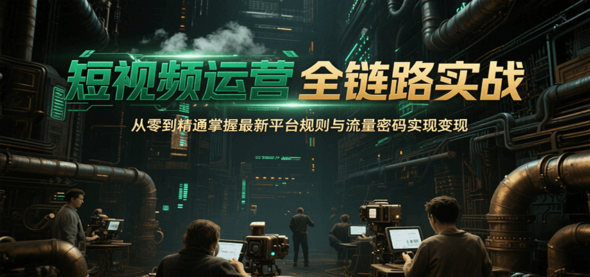 短视频运营全链路实战，从零到精通掌握最新平台规则与流量密码实现变现-来友网创