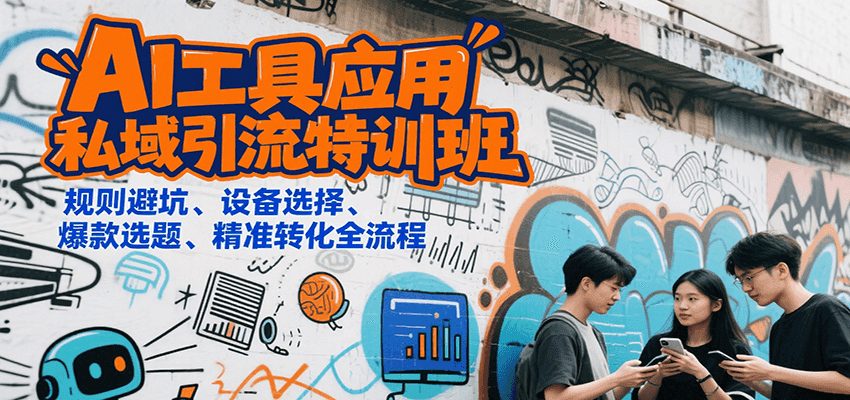 AI工具应用私域引流特训班，规则避坑、设备选择、爆款选题、精准转化全流程-来友网创