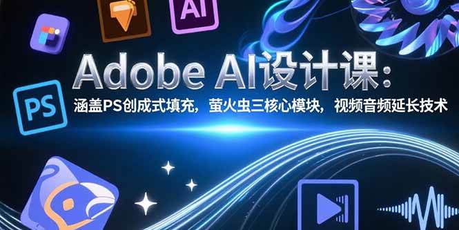 （15469期）Adobe AI设计课：涵盖PS创成式填充，萤火虫三核心模块，视频音频延长技术-来友网创