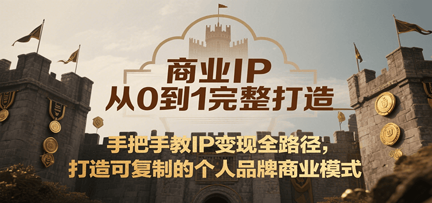 商业IP从0到1完整打造，手把手教IP变现全路径，打造可复制的个人品牌商业模式-来友网创