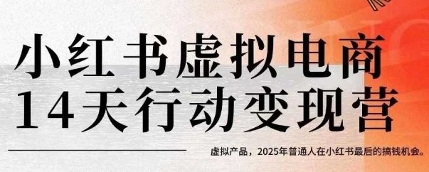 小红书虚拟电商14天变现训练营，虚拟产品，2025年普通人在小红书最后的搞钱机会-来友网创