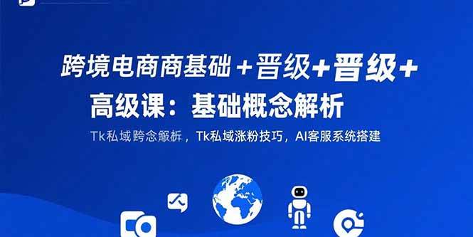 （15496期）跨境电商基础+晋级+高级课：基础概念解析,Tk私域涨粉技巧,AI客服系统搭建-来友网创