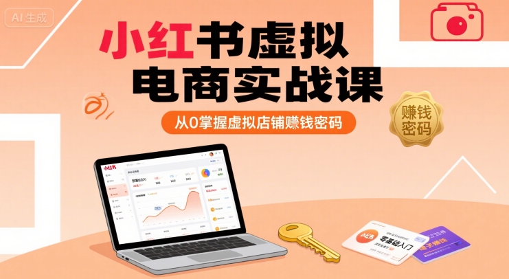 小红书虚拟电商实战课，从0掌握虚拟店铺賺钱密码-来友网创