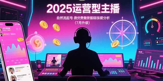 （15508期）2025运营型主播：自然流起号，微付费投放技巧，罗盘数据深度解析(7月更新)-来友网创
