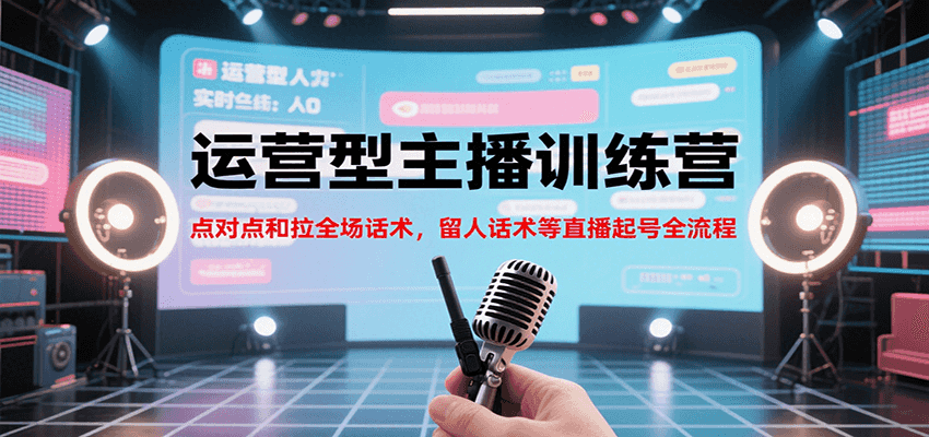 运营型主播训练营，点对点和拉全场话术，留人话术等直播起号全流程（更新7月）-来友网创
