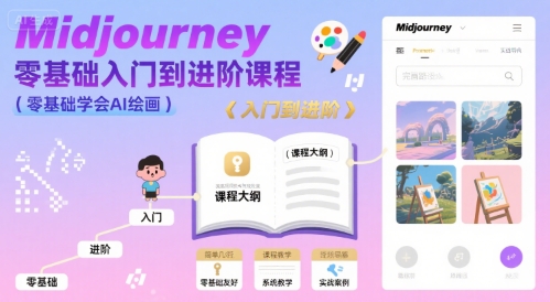 midjourney零基础入门到进阶课程，零基础学会AI绘画-来友网创
