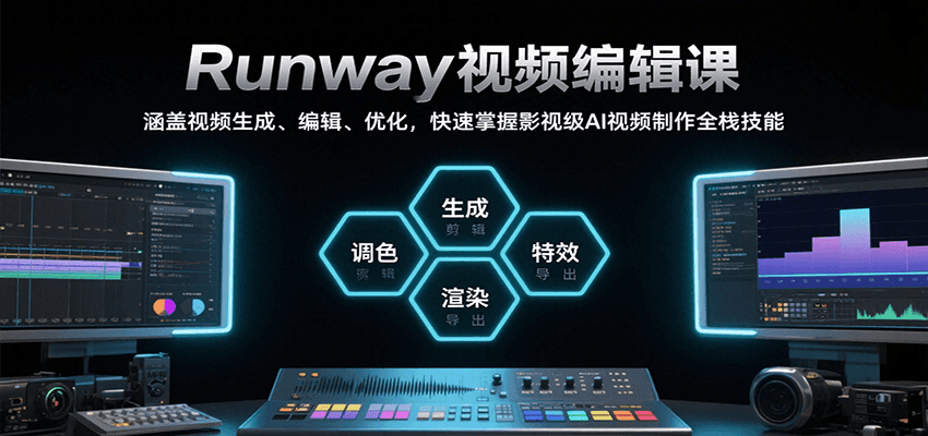 Runway视频编辑课，涵盖视频生成、编辑、优化，快速掌握影视级AI视频制作全栈技能-来友网创