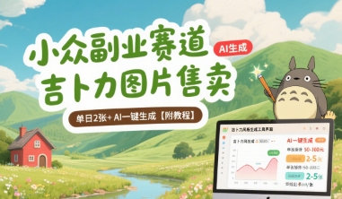 小众副业赛道 吉卜力图片售卖 单日2张+ AI一键生成【附教程】-来友网创