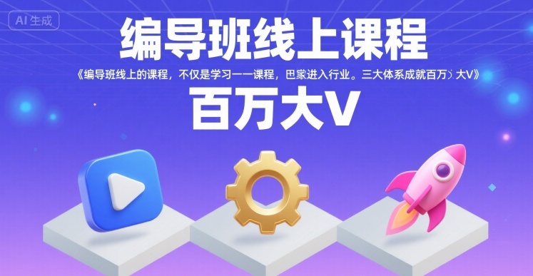 编导班线上课程，不仅是学习一门课程，更是进入一个行业，三大体系成就百万大V-来友网创