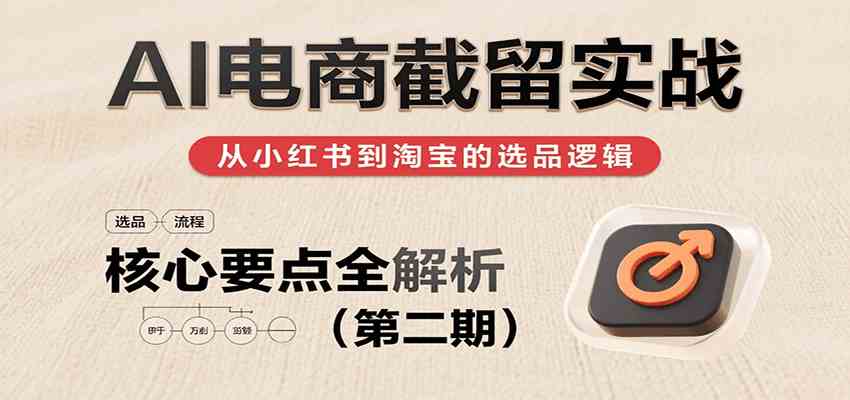 AI电商截留实战，小红书、淘宝等电商平台选品思路及核心要点（第二期）-来友网创